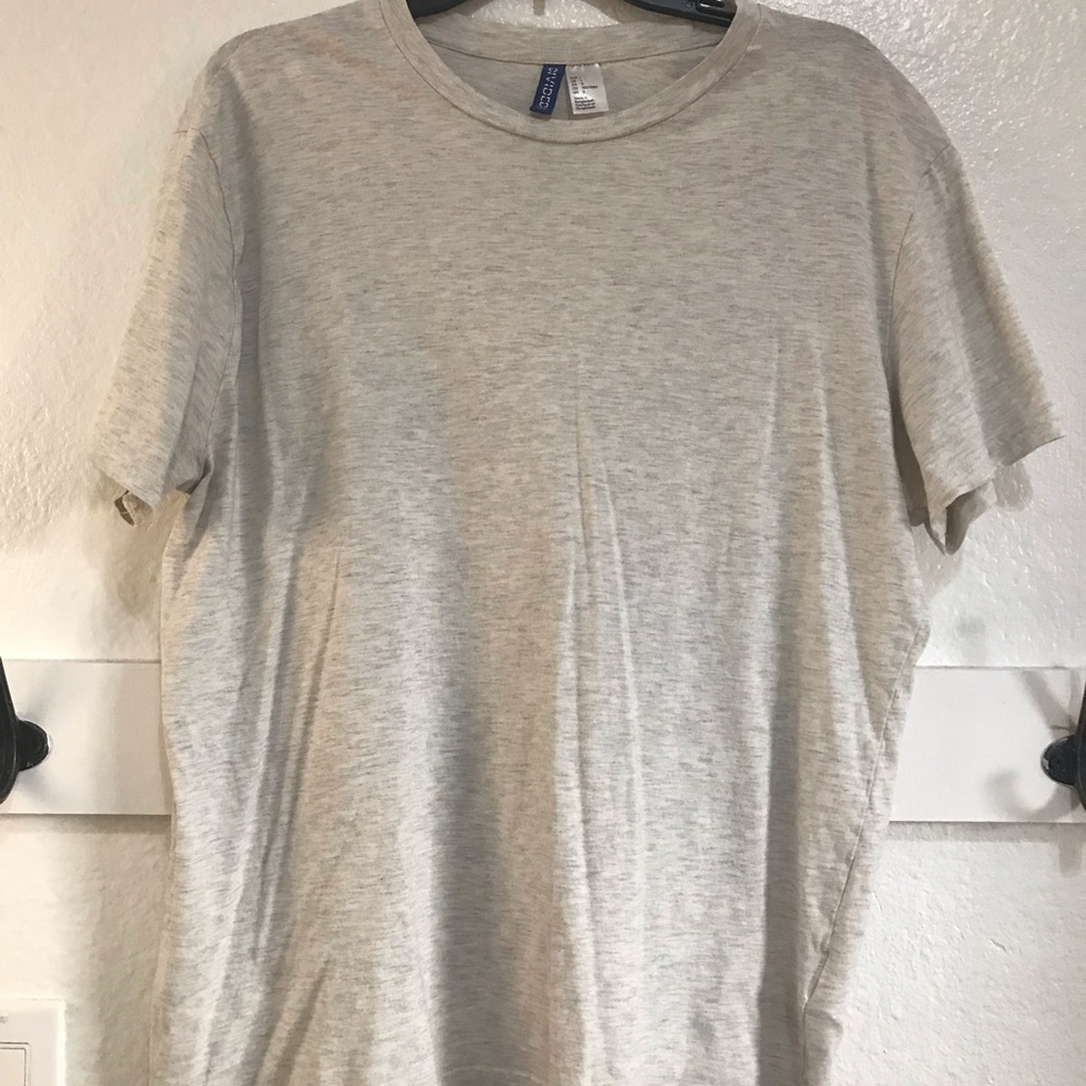 H&M Marled Cream Basic Tee | Large